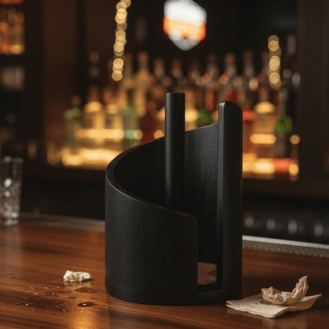 Mountain Wooden Paper Towel Holder Countertop - Modern Minimalist Large Capacity ，Sturdy Clear Texture Wooden Storage Organizer for Kitchen/Home/Office