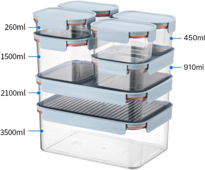 LocknLock LBF405RS12M Modular Plus Food Storage Container,24 set (12 containers & 12 Lids)- Mint