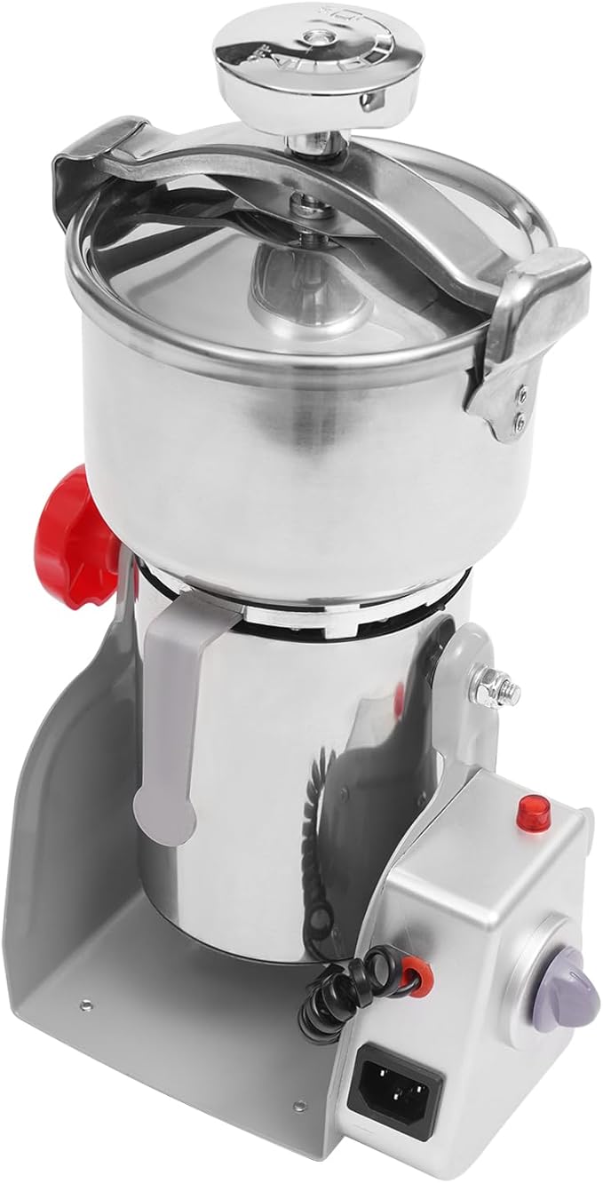 1000g Electric Grain Mill Grinder with High-pressure Cover, High Speed 3600W Commercial Grinders, Stainless Steel Machine for Dry Grains, Coffee, Corn(1000g/2.2lbs -B)
