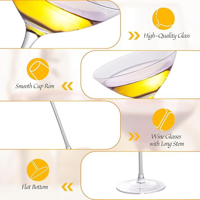 KAMMAK Martini Glasses Set of 2, 4.9 oz Clear Crystal Cocktail Glasses with Stem, Reusable Cocktail Glassware for Wedding Birthday Party, Bar, Margarita, Whiskey, Gin, Tequila, DS01