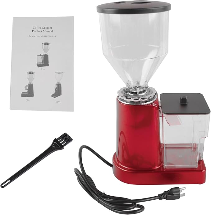 Electric Coffee Bean Grinder 35oz Flat Burr Coffee Grinder with 19 Grinding Settings Adjustable Bulk Coffee Grinder Large Capacity (Red)