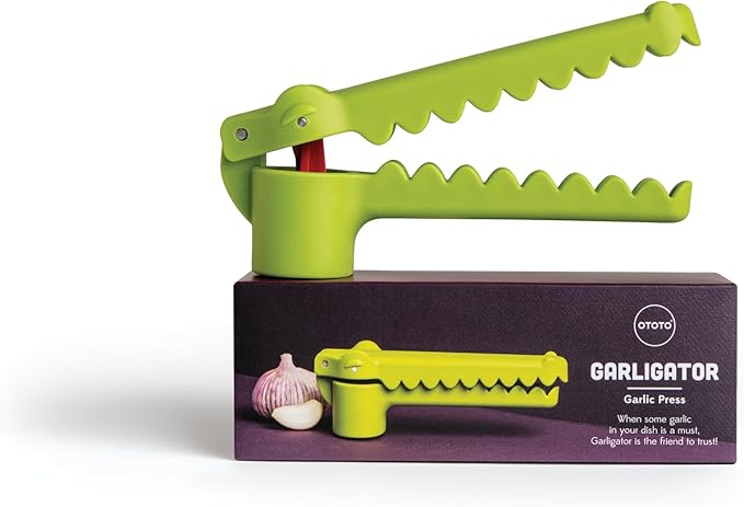 OTOTO Garligator Garlic Press - Garlic Mincer Tool - Funny Gifts - Alligator Garlic Press - Garlic Crusher Press with Ergonomic Handle