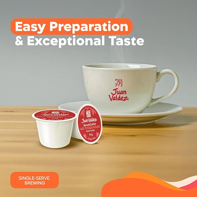 Juan Valdez Coffee Pods – Classic Medium Roast | K-Cups for Keurig Coffee Machines | 100% Colombian Arabica Beans | White Chocolate & Peach Notes | Single Serve Coffee Pods | 10 Count