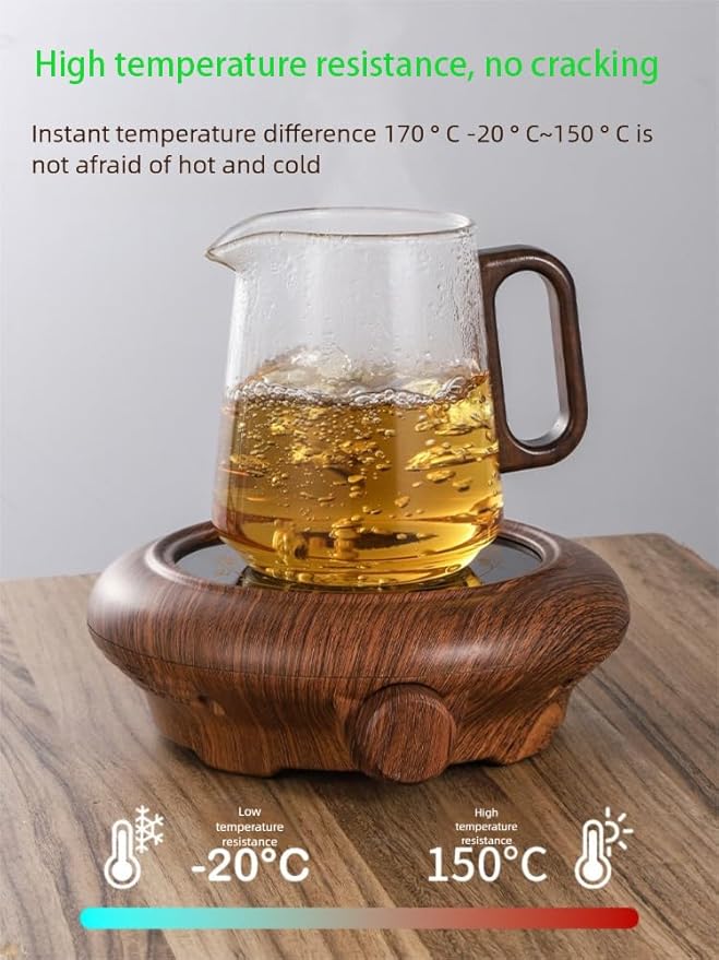Glass Teapot with Removable Infuser, Loose Leaf Tea Brewing (Half circle shaped handle)