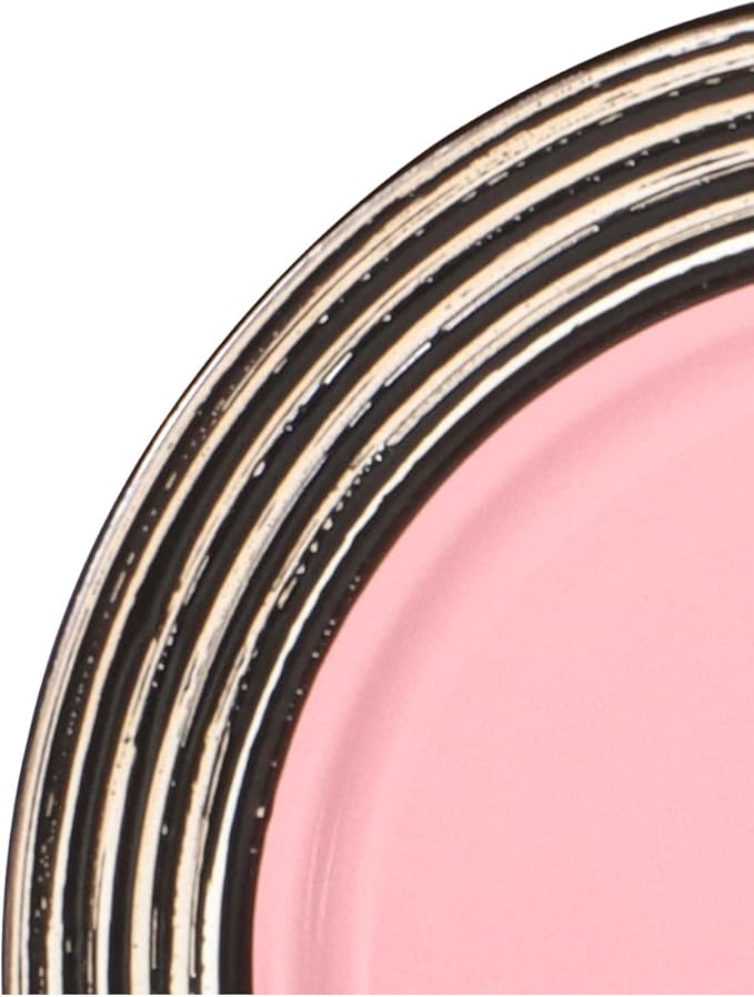 48 Piece Dinnerware Set, Ceramic Plates and Bowls Sets for 8, Microwave and Dishwasher Safe, Handcrafted Tree Bark Series Dish Set, Rose/Pink