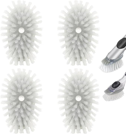 Brush Refills for OXO Dish Brush - 4 Pack Dish Brush Cleaning Soap Dispensing Head Replacement for Scrubber(Grey)