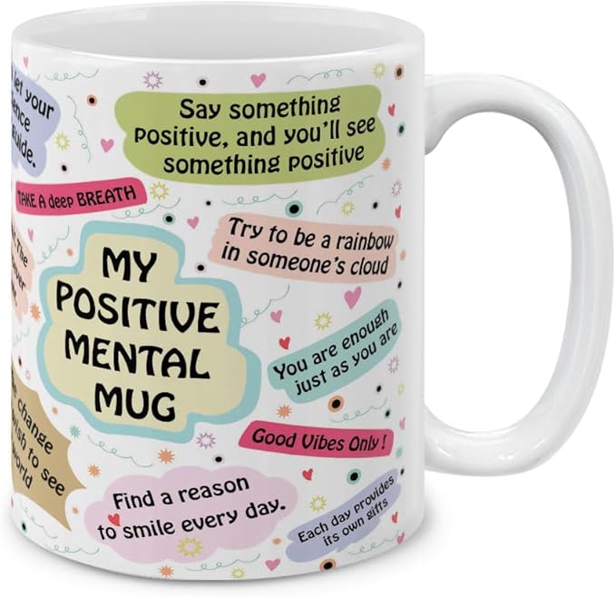 MUGBREW Positive Mental Quotes Ceramic Coffee Mug Tea Cup, 11 OZ