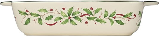 Lenox 898091 Holiday Square Baking Dish, Christmas, Festive Kitchen Decor