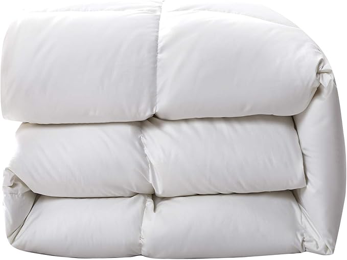 Serta Down Fiber Comforter King Size-Extra Warmth Duvet Insert, Luxury Fluffy Bed Comforter 100% Cotton 300 Thread Count Shell, Down Feather Fiber 500 Fill Power with Corner Taps, White 106x90inch