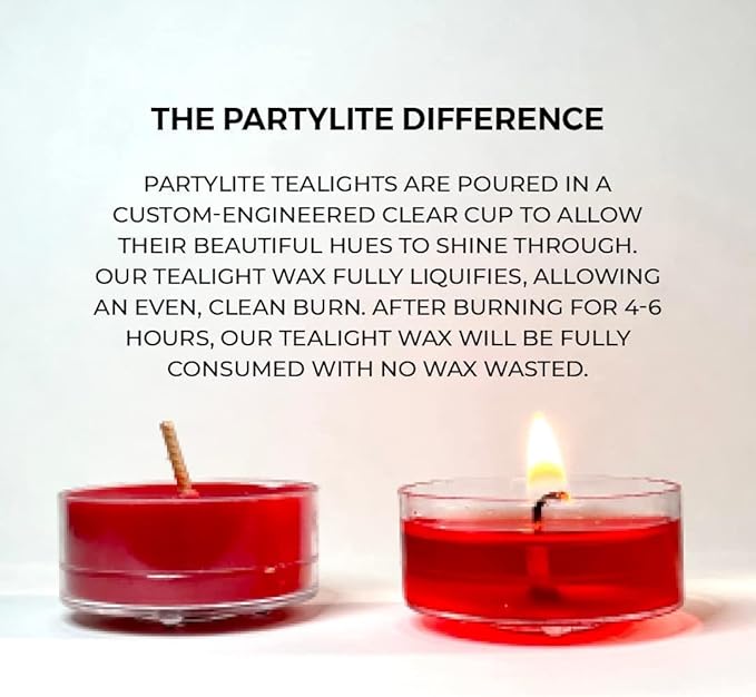 PartyLite Set of 12 Tea Lights Candles, Moonflower Scent, Aromatherapy Scented Candles Gift Set, Up to 4 to 6 Hours Burn Time