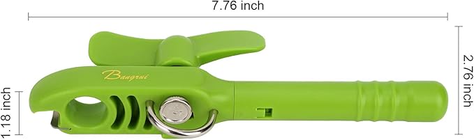 Home Kitchen Restaurant Safety Bottle Jar Wine Manual Can Opener&Bangrui Professional 4-in-1 Can Opener keeps smooth edges. With a corkscrew folded in the lever. Best Gadget for Kitchen Use (Green)