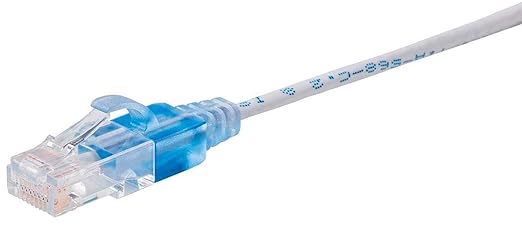 Monoprice Cat6A 25ft White 10-Pk Patch Cable UTP 30AWG 10G Pure Bare Copper Snagless RJ45 SlimRun Series Ethernet Cable