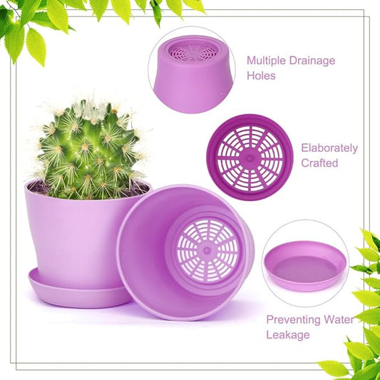 8 Pcs Flower Pots,Succulent Pots,3.8" Pots for Planting.Plastic Pot for Plants for Indoor Plants,Flower Pot for Indoor Planting,Herb Garden Planter Mini
