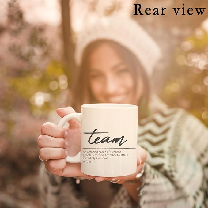 QUICQOD Team Gifts for Employees,Team Definition Ceramic Mug,Employee Appreciation Gifts for Coworkers Colleague Boss,Teamwork Thank You Gifts Christmas Birthday Thanksgiving White Coffee Mug,11 Oz