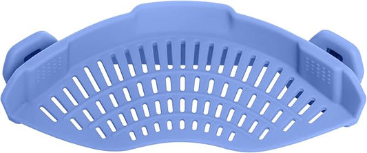 AUOON Large Clip On Strainer Silicone for All Pots and Pans, Pasta Strainer Clip on Food Strainer for Meat Vegetables Fruit Silicone Kitchen Colander