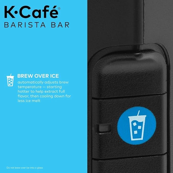 Keurig K-Café Barista Bar Single Serve Coffee Maker, with 3 Brew Sizes, Hot and Cold Brew Capabilities, 2oz Coffee Shot Button, Black (Renewed)