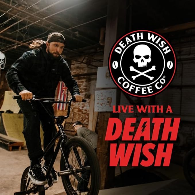Death Wish Coffee, Organic and Fair Trade Medium Roast Ground Coffee, 16 Ounce (Pack of 1)