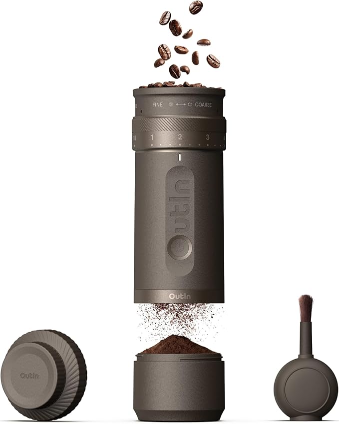 OutIn Fino Portable Electric Coffee Grinder, Coffee Stand