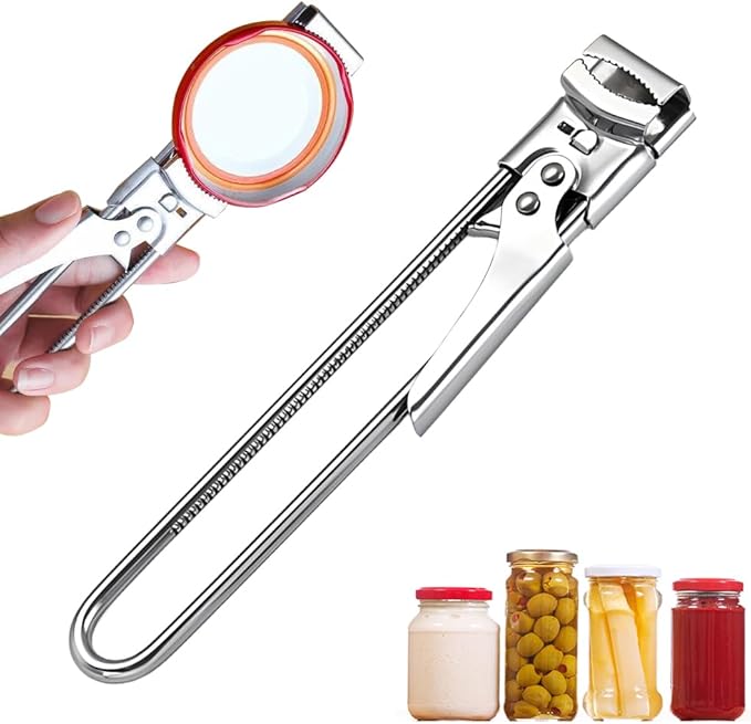 Adjustable Stainless Steel Jar Opener, 2026 New Metal Jar Opener for Canning Lids, Multifunctional Can Bottle Jar Lid Opener for Seniors (1PC)