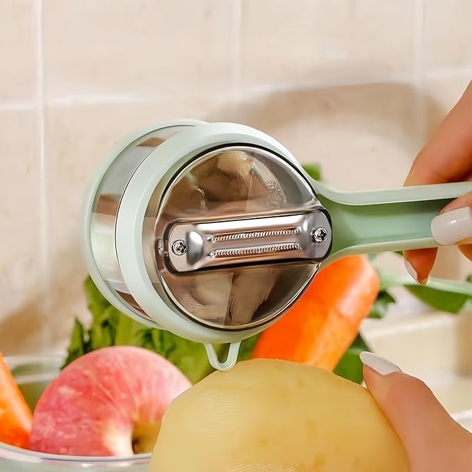 New with Box Storage Kitchen Special Fruitpeeler,Veggie Peeler with Container,Multi Functional,Easy to Carry,Suitable for Various Fruits and Vegetables (Orange+Green)