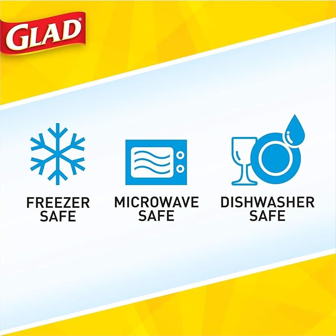 Glad GladWare To Go Snack Food Storage Containers - Medium Round - Meal Container Holds up to 24 Ounces of Food - Lock Tight Seal, 4 Count - 2 Pack