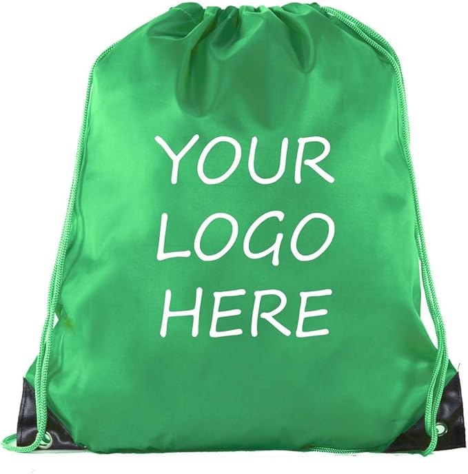 Mato & Hash Custom Bags With Your Logo | 50PK Promotional Drawstring Backpack - 50PK Forest Green CE2500