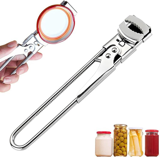 Adjustable Stainless Steel Jar Opener, Easy Grip Jar Opener for Weak Hands, Multifunctional Bottle & Lid Opener Kitchen Accessories (1PC)