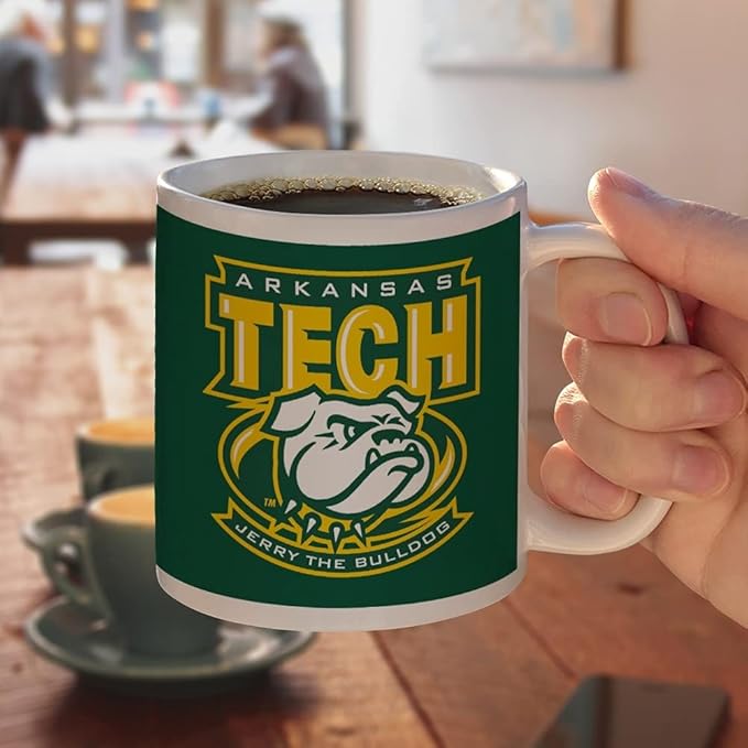 Arkansas Tech University Official Logo Ceramic Coffee Mug, Novelty Gift Mugs for Coffee, Tea and Hot Drinks, 11oz, White