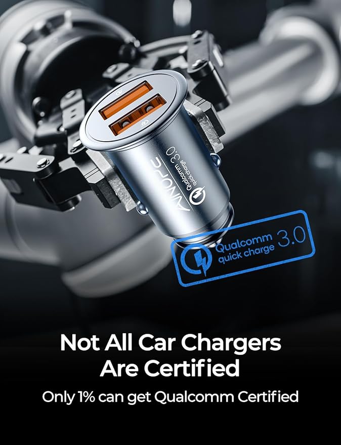 Super Fast Car Charger USB Car Charger Adapter 45W All Metal Lighter AINOPE Android USB Quick Charge for iPhone 17 Pro Max 16e 16 15 14 13 12 11pro x 8 Samsung S25 S24 S23 S22 Car Charger