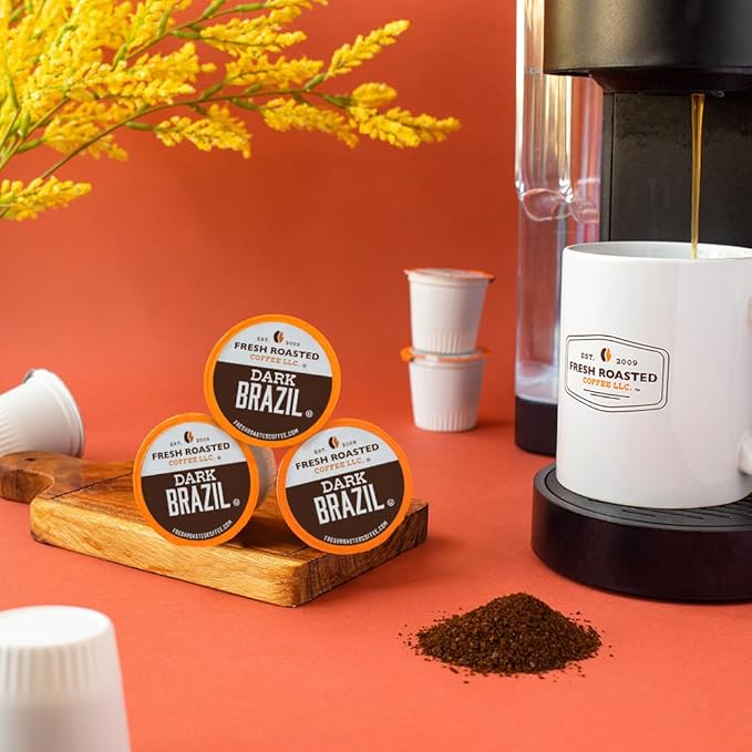 Fresh Roasted Coffee, Dark Costa Rica Tarrazu, Dark Roast, 72 Pods for K Cup Brewers