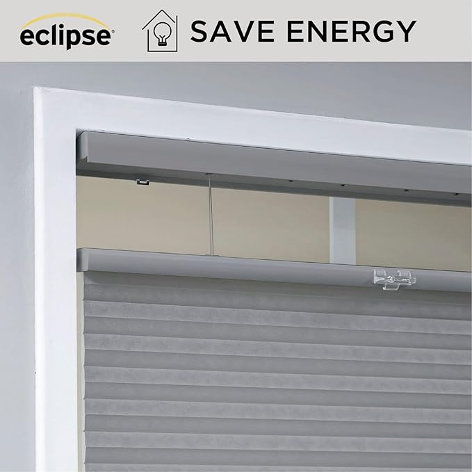 Eclipse Blackout Top Down Bottom Up Cellular Shades - Cordless Window Covering for Home or Office, Energy-Saving Light Filtering Shades, Easy Lift System - White, 33 W x 84 L