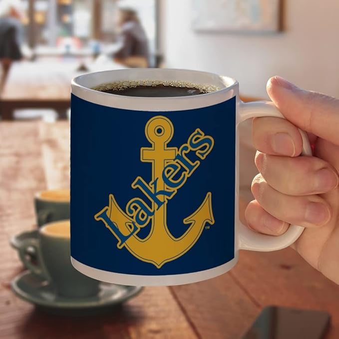 Lake Superior State University Primary Ceramic Coffee Mug, Novelty Gift Mugs for Coffee, Tea and Hot Drinks, 11oz, White