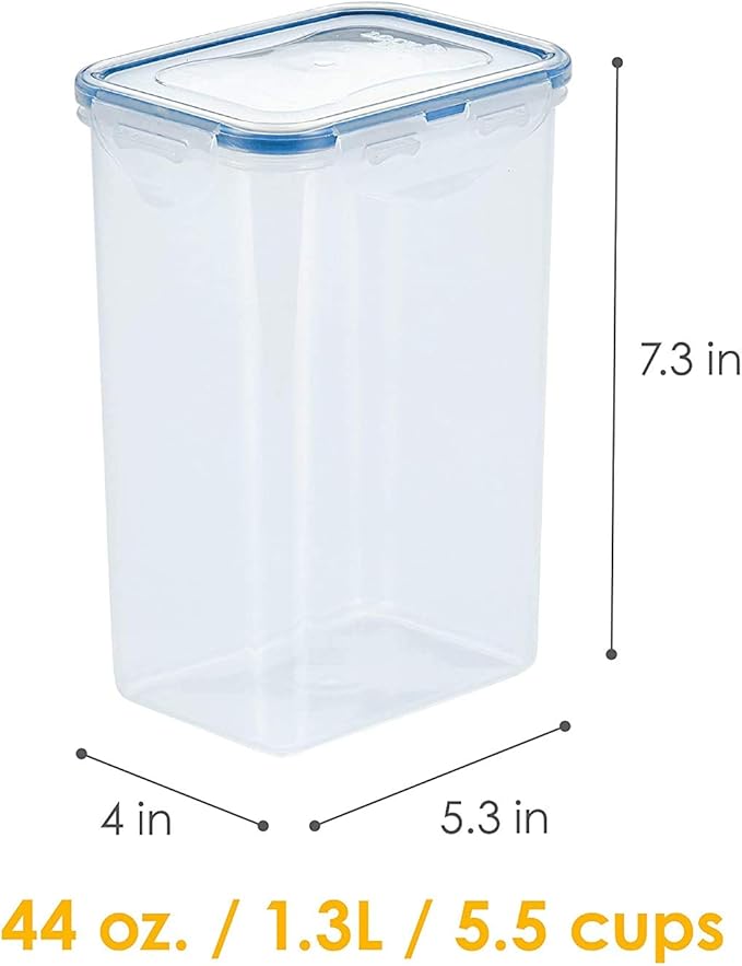 LocknLock Easy Essentials Pantry Rectangular Food Storage Container, 5.5 Cup - Clear