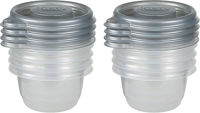 Glad GladWare Home Mini Round Food Storage Containers - Small Meal Container Holds up to 4 Ounces of Food - Lock Tight Seal, 8 Count
