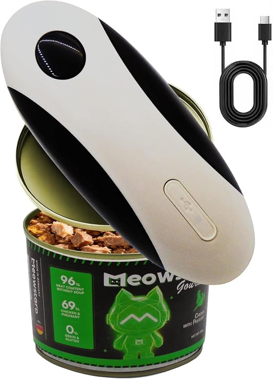 Rechargeable Electric Can Opener for Seniors and Arthritis Hands, Automatic Can Opener Smooth Edge, Abrelatas Eléctrico, Works for Different Shapes and Sizes of Cans