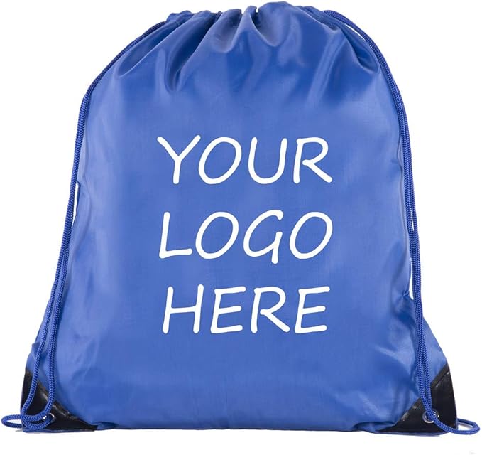 Mato & Hash Custom Bags With Your Logo | 20PK Promotional Drawstring Backpack - 20PK Royal CE2500