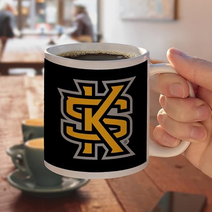 Kennesaw State Owls Logo Ceramic Coffee Mug, Novelty Gift Mugs for Coffee, Tea and Hot Drinks, 11oz, White