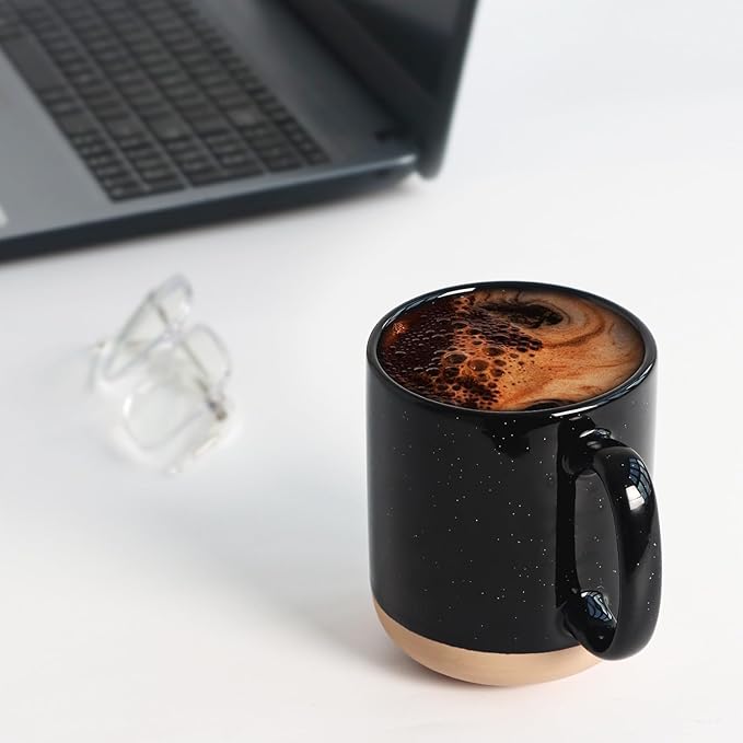 harebe 20 OZ Large Coffee Mug, Ceramic Tea Cup for Office and Home, Big Capacity with Handle, Microwave & Dishwasher Safe Cups for Men Women Mug Lovers, Black