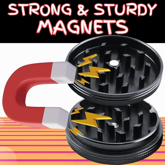 Herb Grinders. 2 Layer Grinder. 4 inch aluminum alloy metal. Top and Bottom Only. NO Screen Catcher. (2, Black, 4 inches)