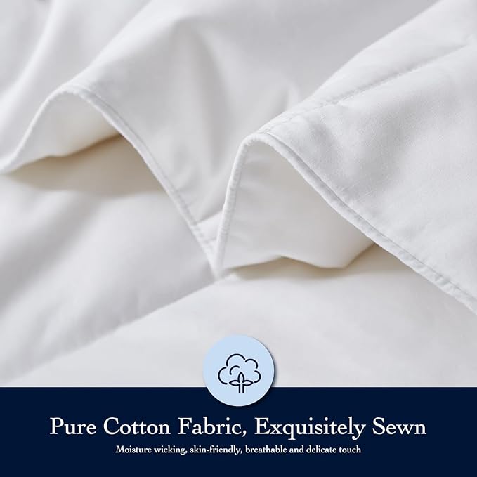 Serta Down Fiber Comforter King Size-Extra Warmth Duvet Insert, Luxury Fluffy Bed Comforter 100% Cotton 300 Thread Count Shell, Down Feather Fiber 500 Fill Power with Corner Taps, White 106x90inch