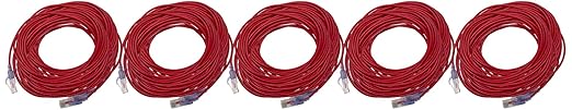 Monoprice Cat6A Ethernet Network Patch Cable - 25 Feet - Red | 10-Pack, 10G - SlimRun Series