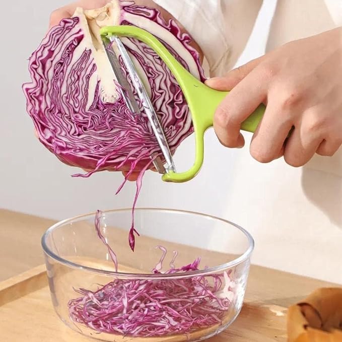 Stainless Steel Green Cabbage Shredder & Slicer - 18 * 12cm Fruit & Vegetable Grater, Peeler & Slicer for Home & Restaurants
