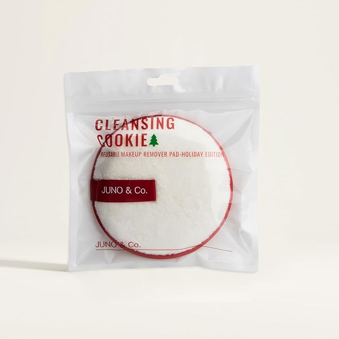 JUNO & Co. Reusable Makeup Remover Pad, Washable Face Cleansing Pad Red