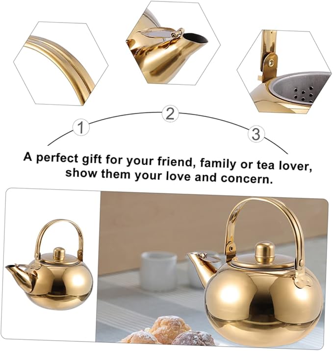 ABOOFAN Stainless Steel Teakettle Strainer Heavy-duty Tea Kettle for Home Use Practical Portable Water Boiler Easy to Clean and Store for Tea and Brewing