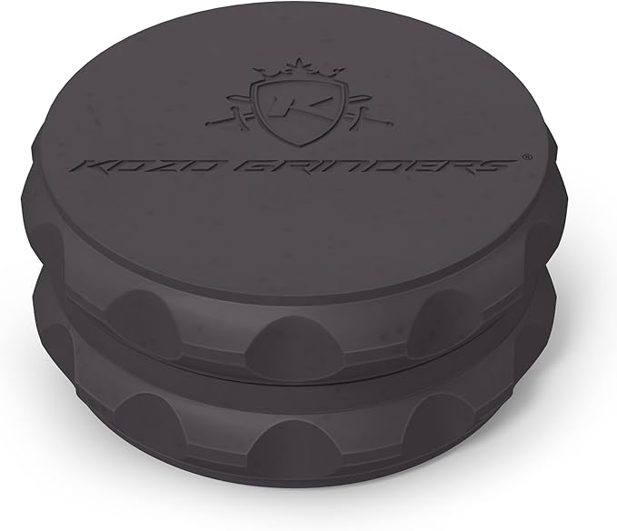 2.5" Spice Grinder 2-Piece, Strong Grip By Kozo. (Black)