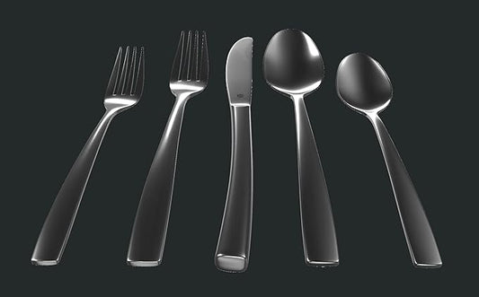 Modern Sleek Silverware Set - 18/10 Stainless Steel Flatware Set for Elegant Dining - Dishwasher Safe Cutlery Set (20-Piece)