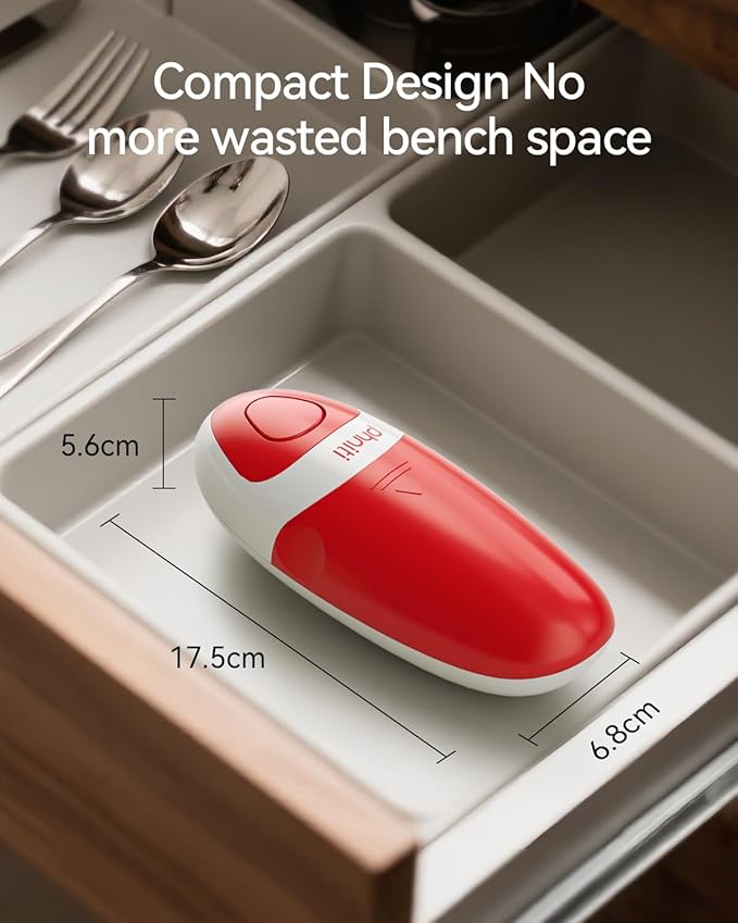 Phniti Handheld Electric Can Opener - Automatic Smooth Edge, Battery Operated for Seniors/Arthritis/Chefs - Fits All Can Sizes for Kitchen Use