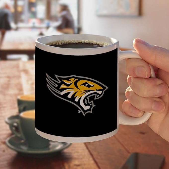 Towson University Tigers Logo Ceramic Coffee Mug, Novelty Gift Mugs for Coffee, Tea and Hot Drinks, 11oz, White