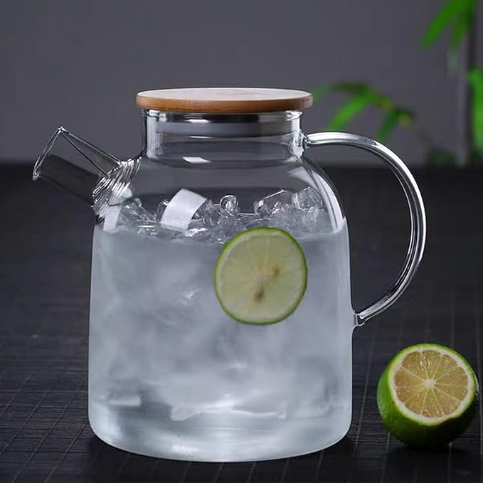 Glass Teapot Stove Safe, with Removable Filter Infuser, Suit for Loose Leaf Tea and Flowering Tea (60.8oz)