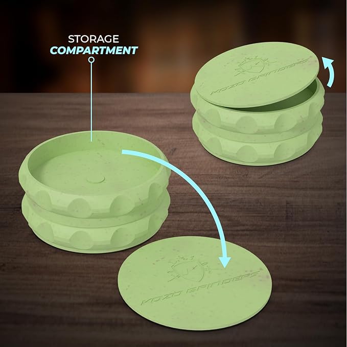 2.5" Spice Grinder 2-Piece, Strong Grip By Kozo. (Green)
